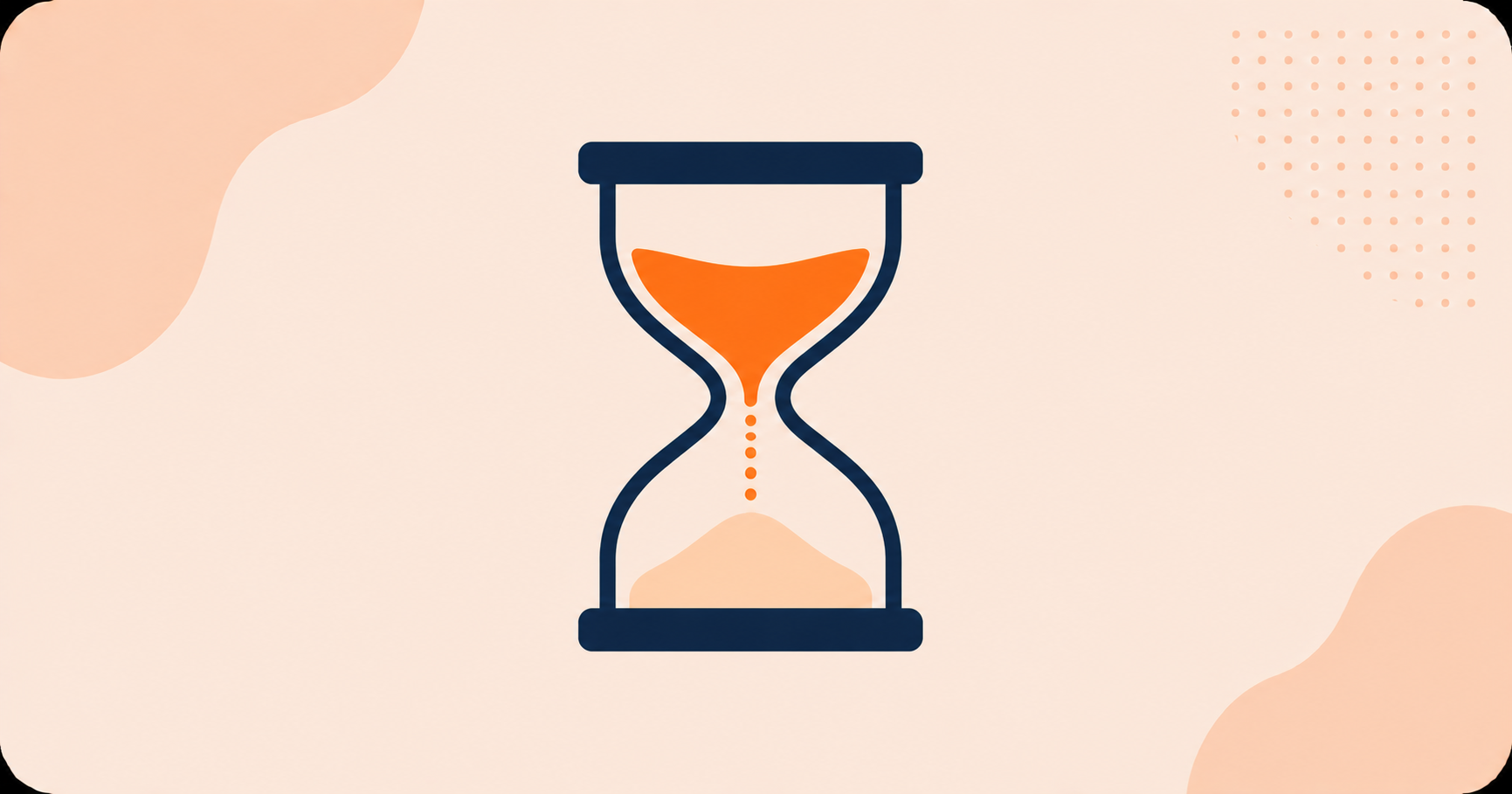 A minimalist orange sand hourglass icon
