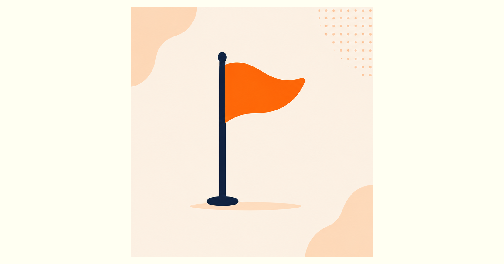 A single orange flag on a pole, symbolizing a warning sign