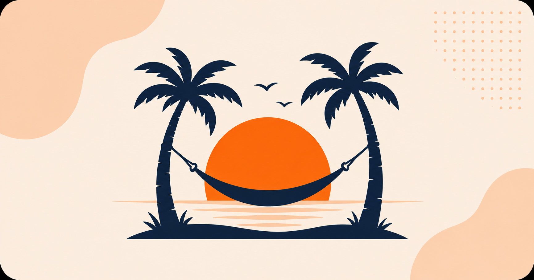A relaxed hammock scene under a tropical sunset, symbolizing retirement