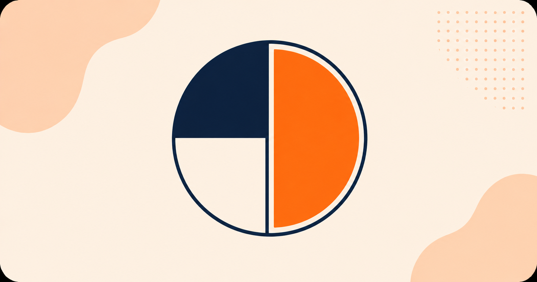 A navy and orange pie chart divided into segments, representing asset allocation