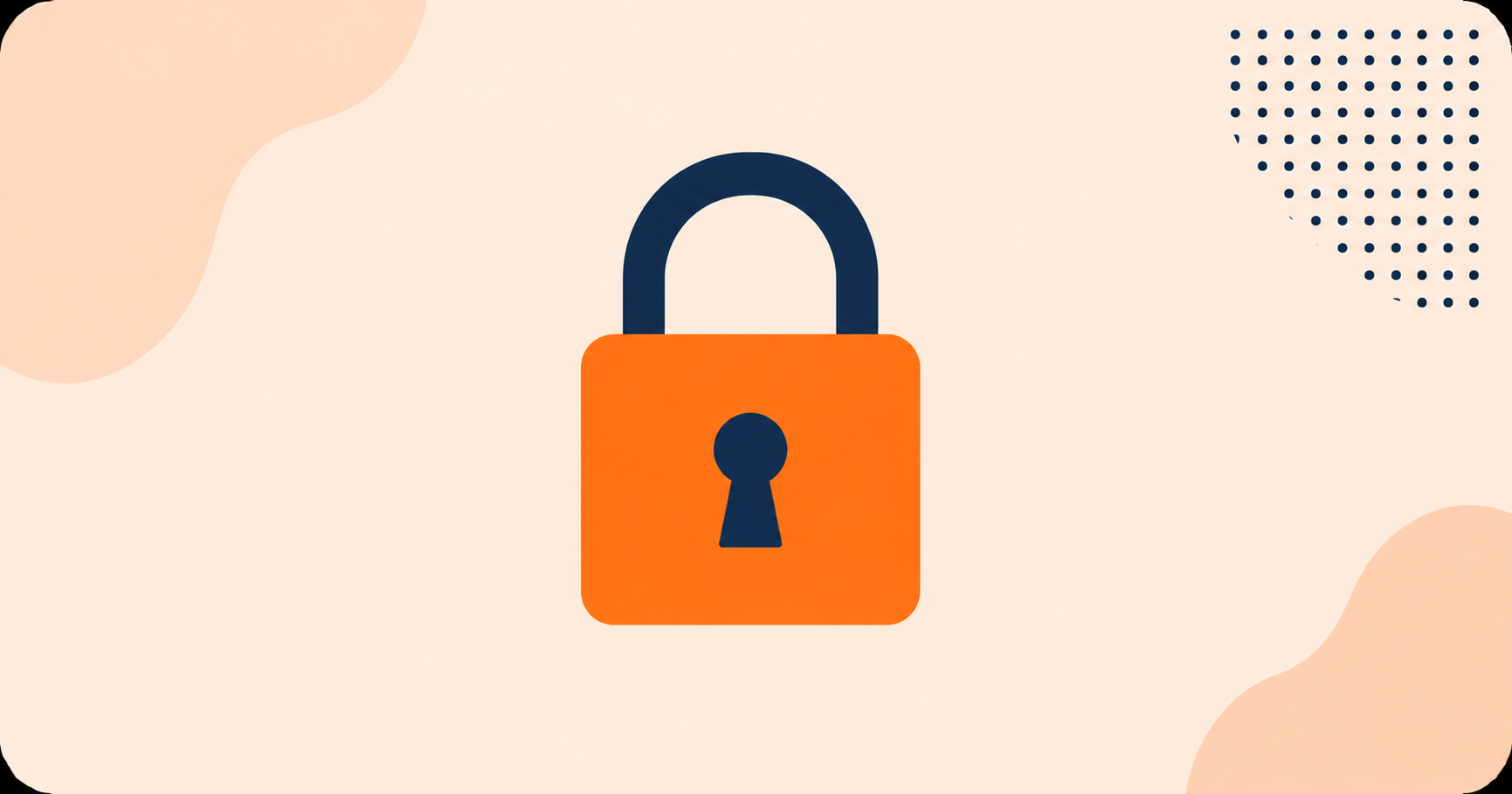 A flat orange padlock icon
